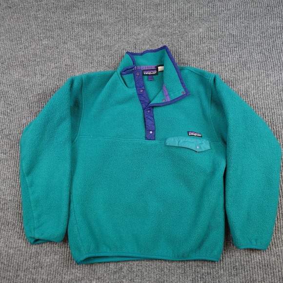 Patagonia Other - Vintage Patagonia Synchilla Snap-T Fleece Pullover Mens Small Green Teal USA